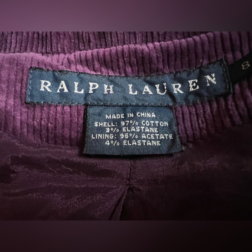 Ralph Lauren Deep Purple Corduroy Blazer - Picture 4 of 9